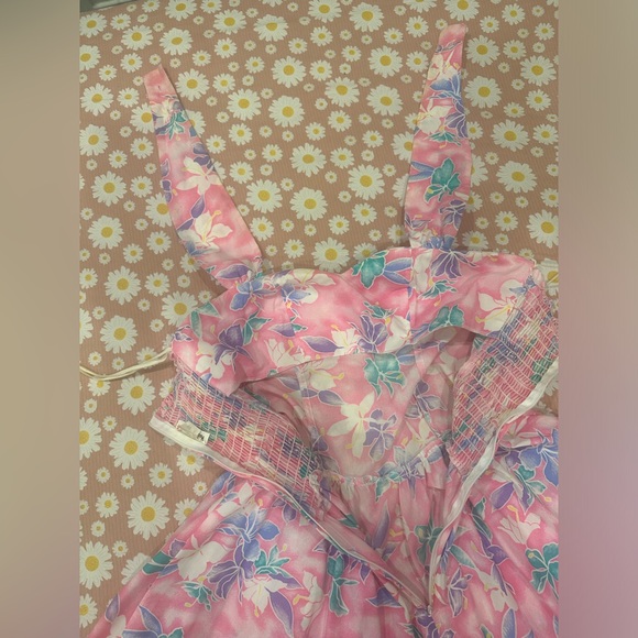 Vintage Hawaiian 80s Pinup Floral Tropical Print Rockabilly Tiki Swing Dress - Picture 7 of 17